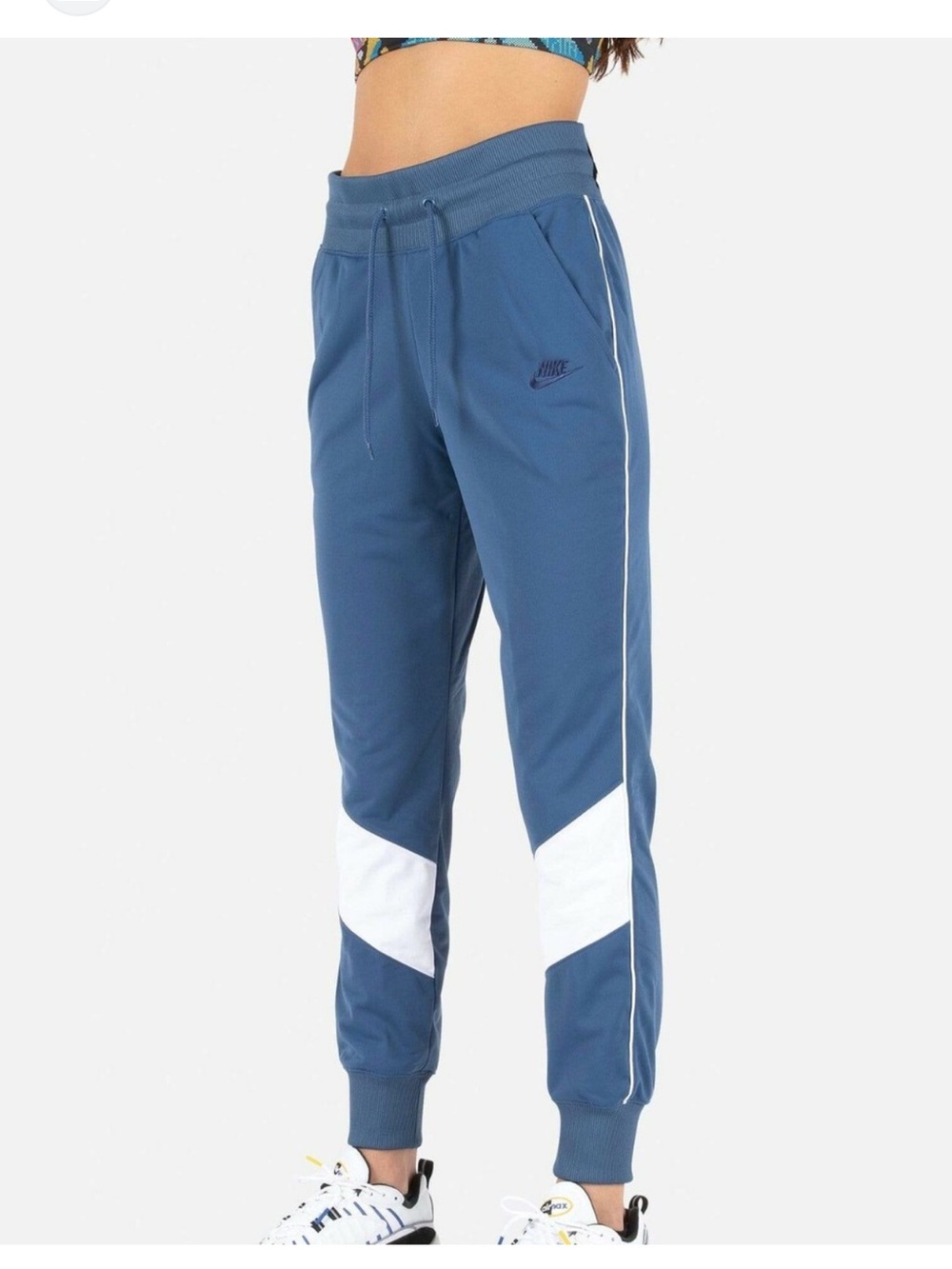 Nike Sportswear Heritage Track Pant Size M Joggers Womens Blue White